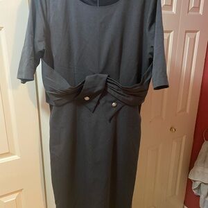 Chic Dark Grey Secretary style dress! Sample dress